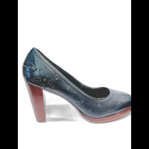 Seychelles Black Leather  Studded  Platform Heels